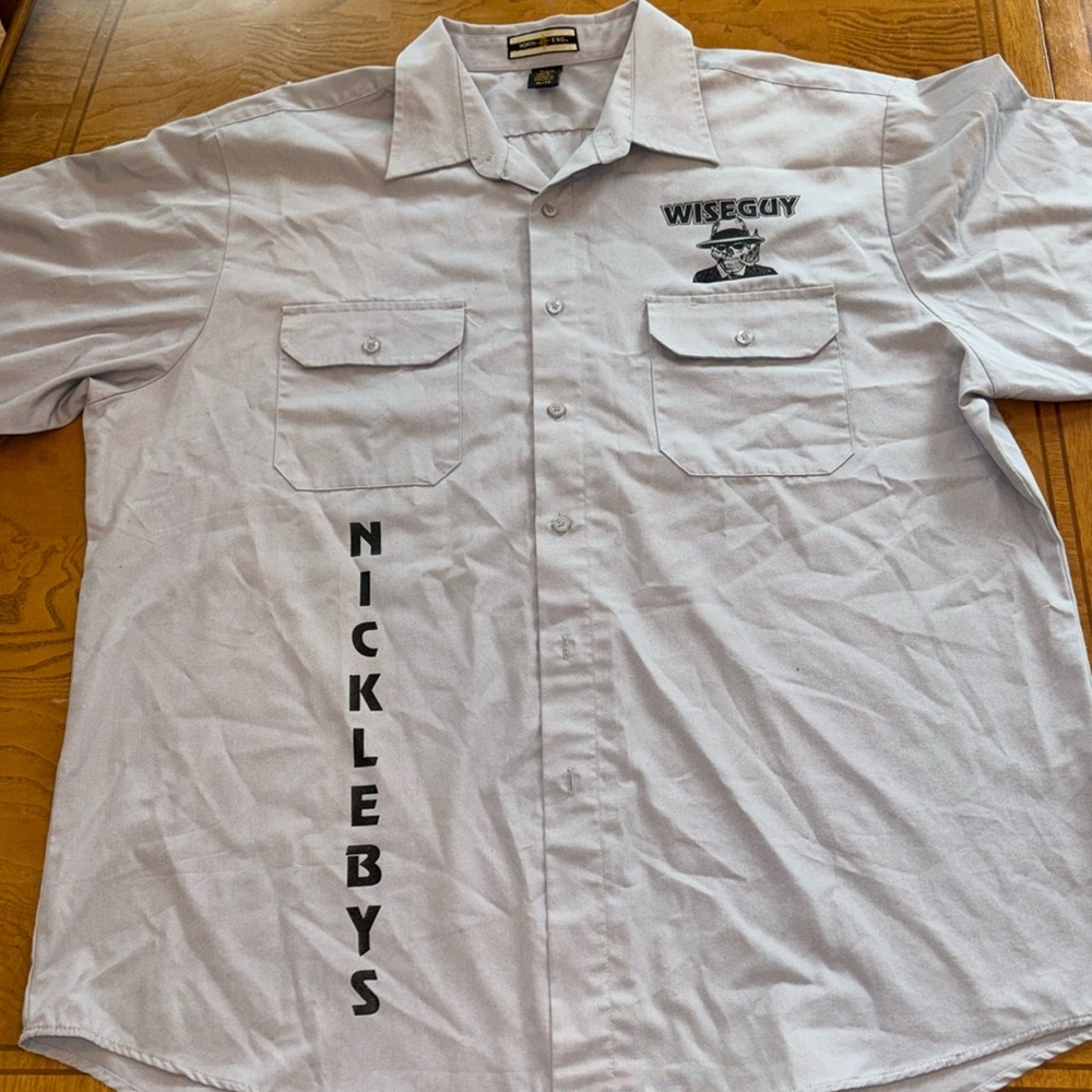 North End Men’s xl mechanic shirt‎ cigar cartel button down with skeleton gray